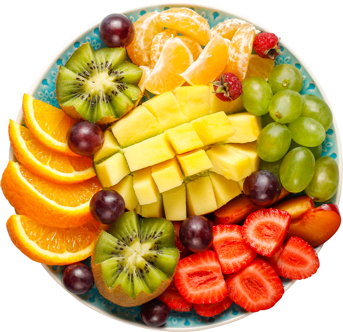 Fruits and berries platter,vegan cuisine.